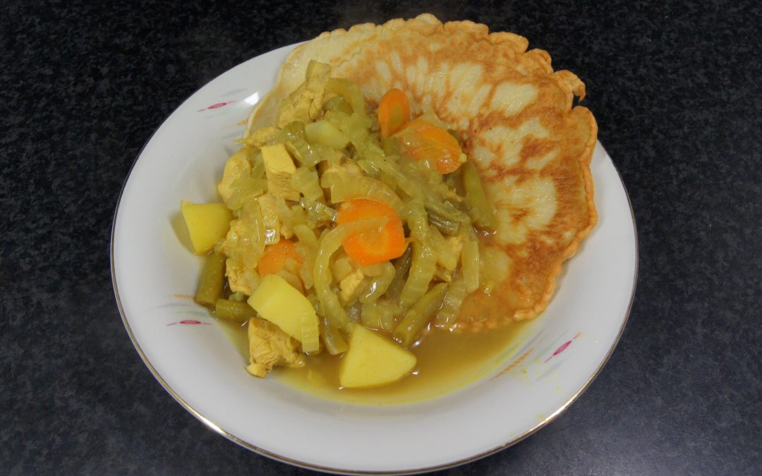 Roti met kip-kerrie
