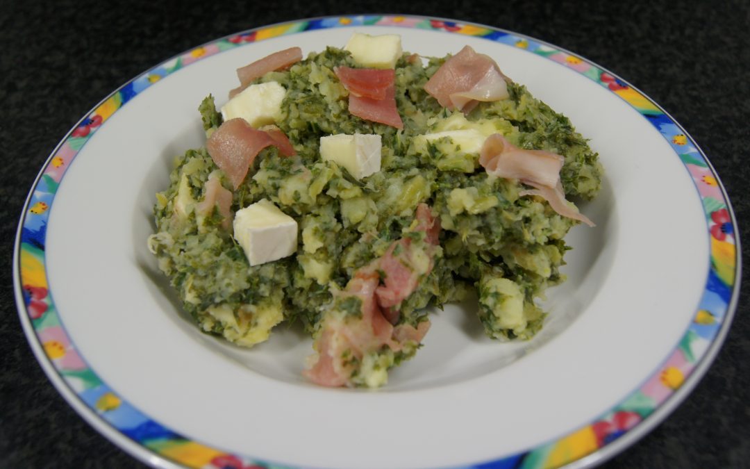 Boerenkool met brie en rauwe ham