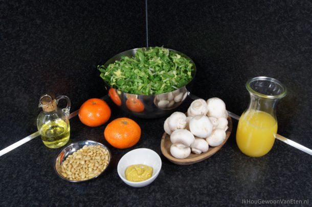 Andijviesalade Met Champignons, Mandarijn En Pijnboompitten - Ik Hou ...