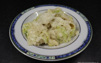 Pappardelle met prei-mascarponesaus
